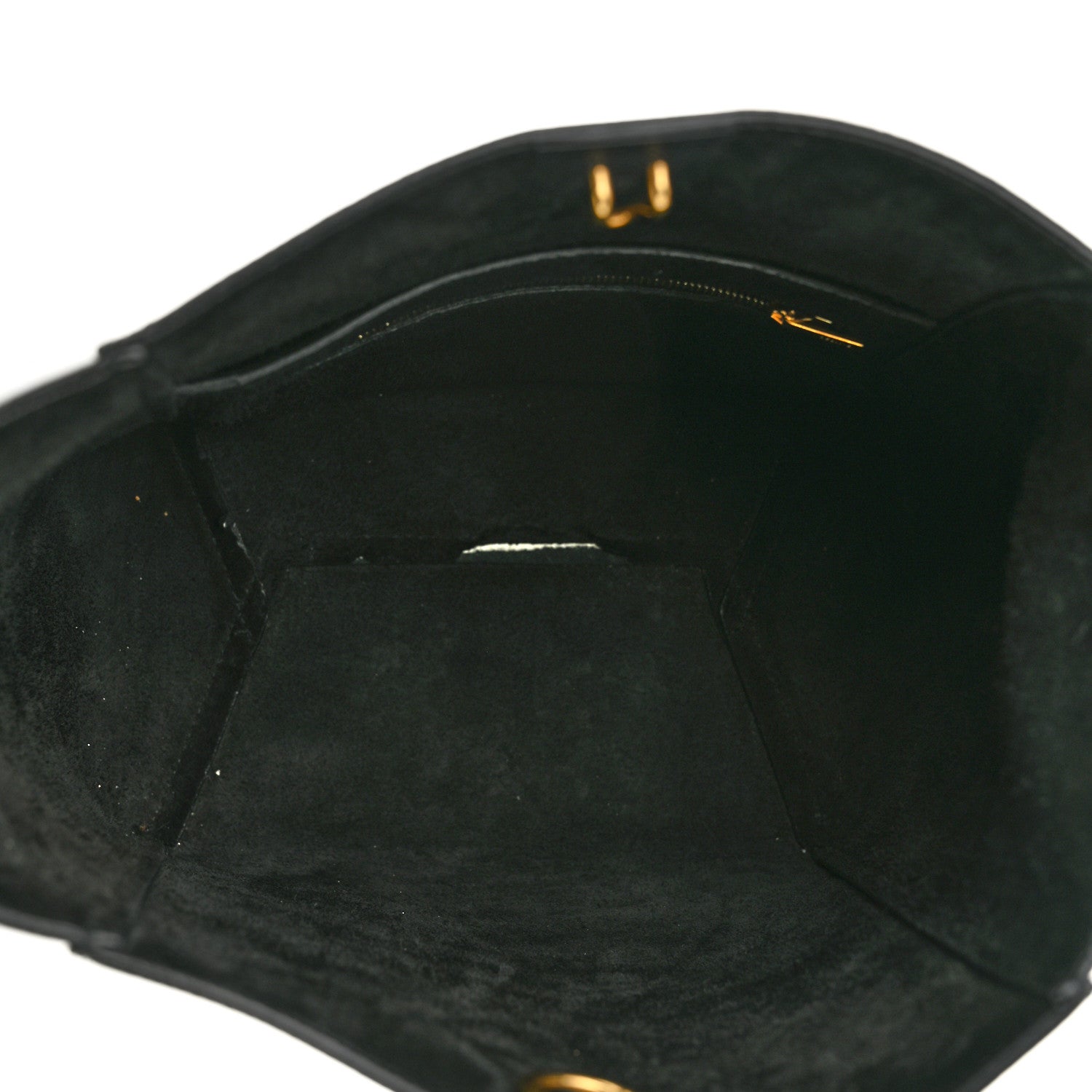 Celine Soft Grained Calfskin Small Sangle Bucket Bag Black 5 of 14