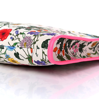 Gucci Canvas Flora Large Rajah Chain Tote White Multicolor Fuxia Fluo 10 of 11