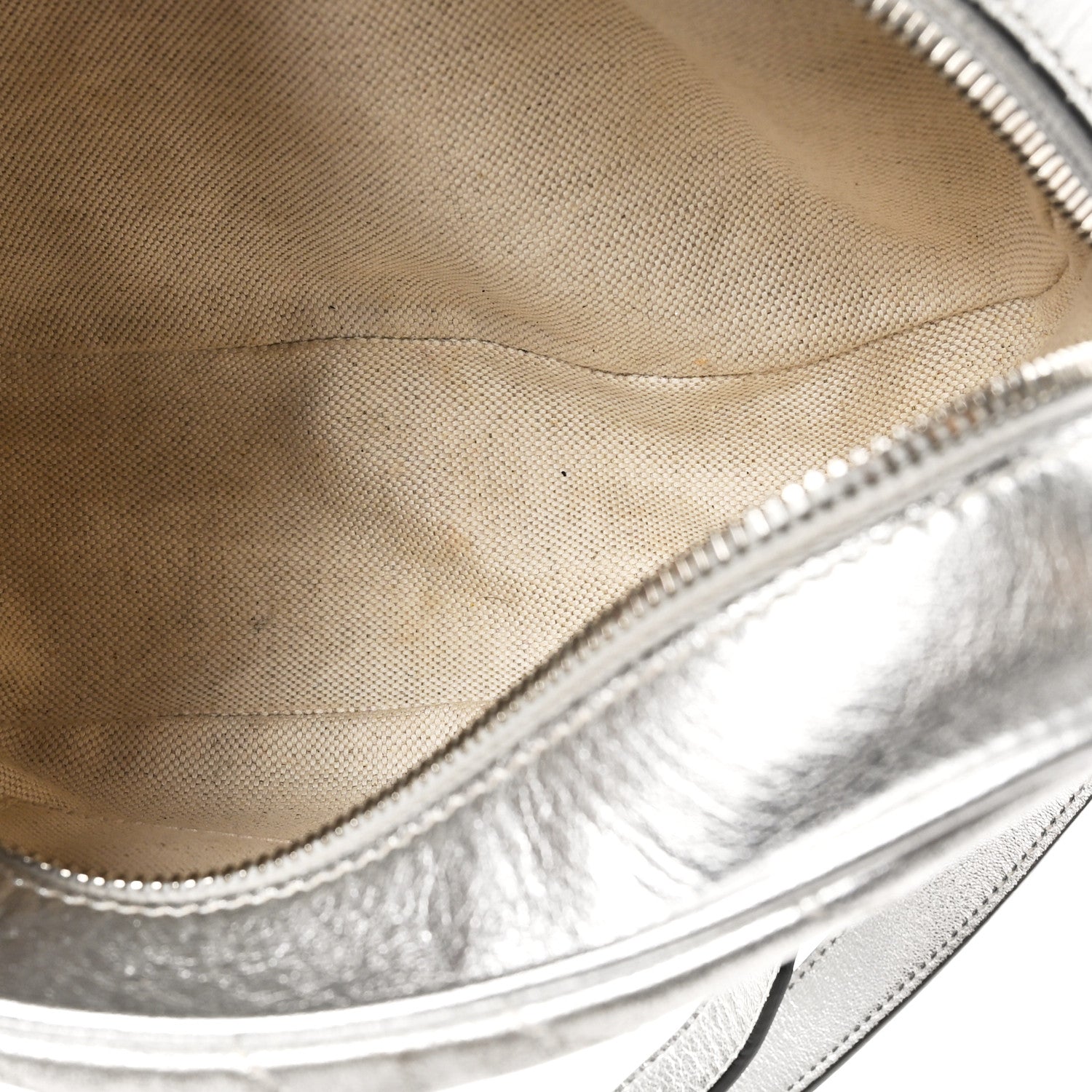Gucci Metallic Sakai Be Green Calfskin Diagonal Stitched Small Blondie Shoulder Bag Silver 5 of 10