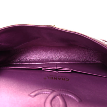 Chanel Iridescent Lambskin Quilted Medium Double Flap Purple 5 of 12