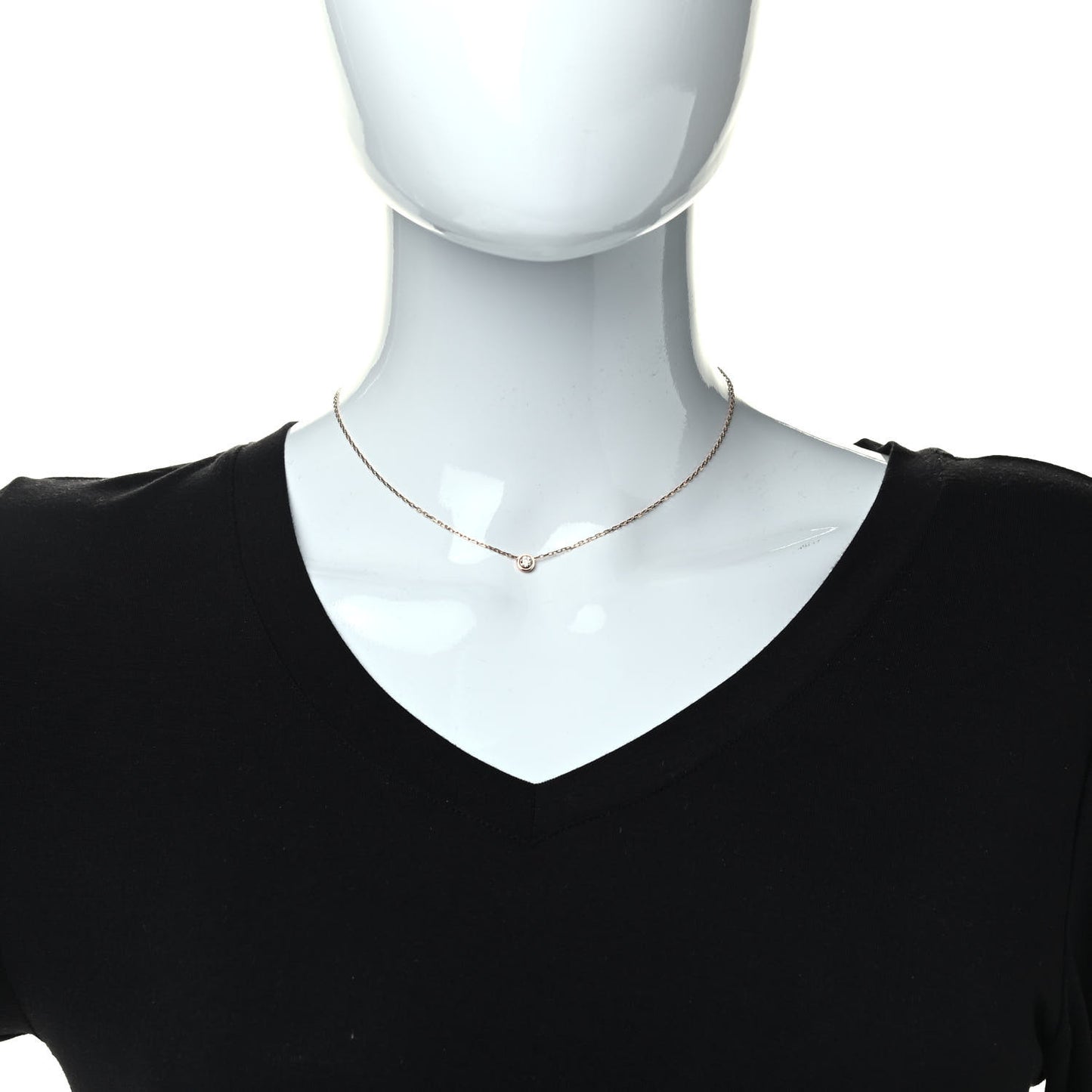 18K Pink Gold Diamond LM D'Amour Pendant Necklace