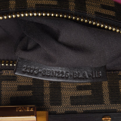 Fendi Goatskin Zucca Medium Peekaboo Iconic Satchel Ciclamino Tobacco Moro 9 of 16