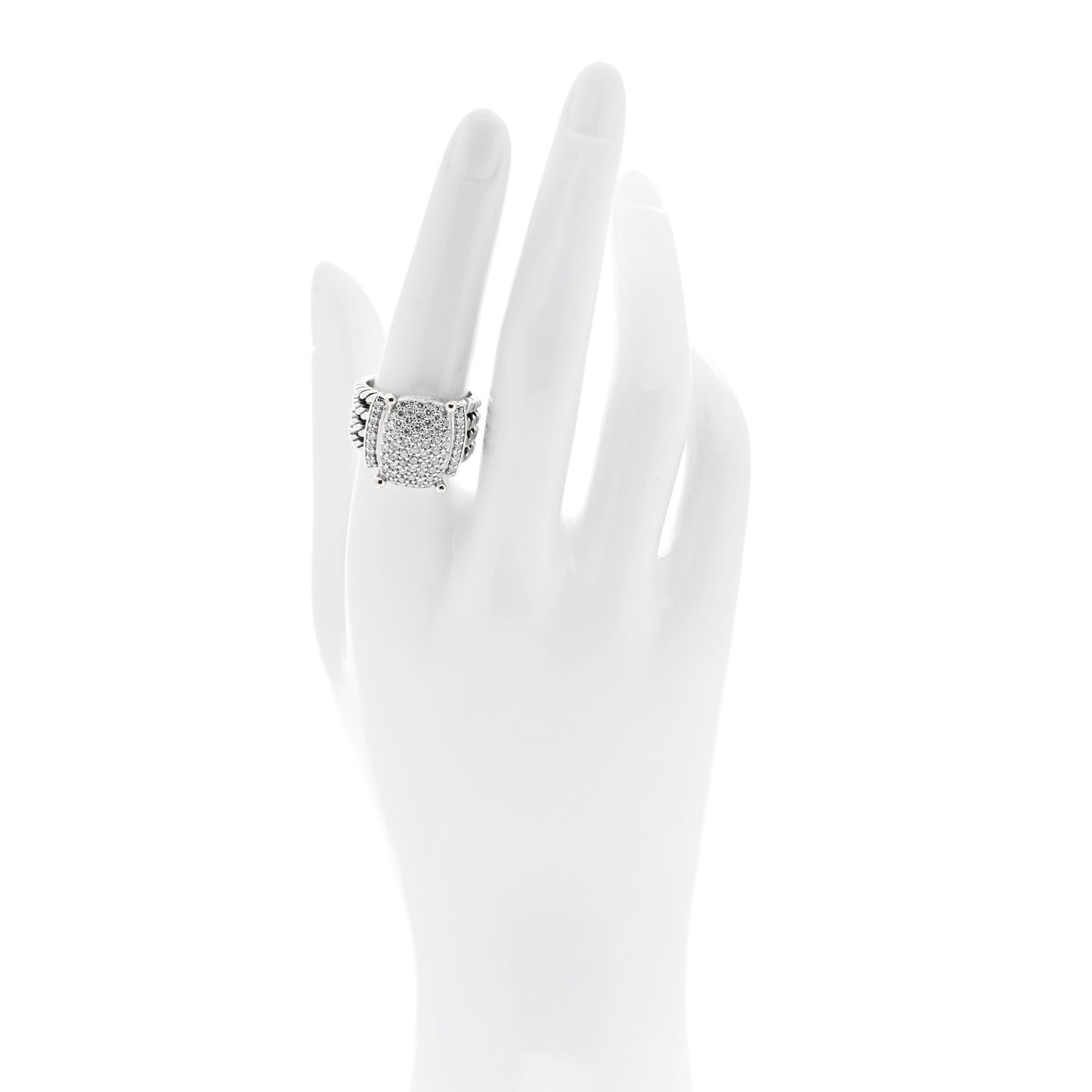 Sterling Silver Diamond 16mm Wheaton Ring 54 7