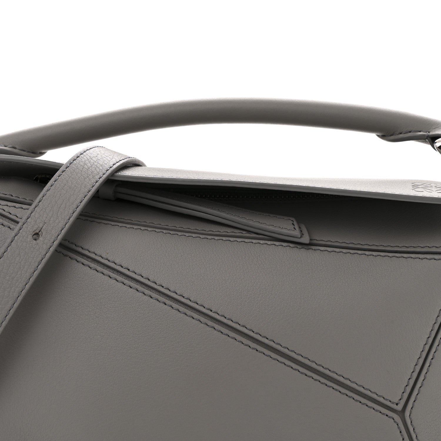 Loewe Soft Grained Calfskin Small Puzzle Edge Bag Pearl Grey