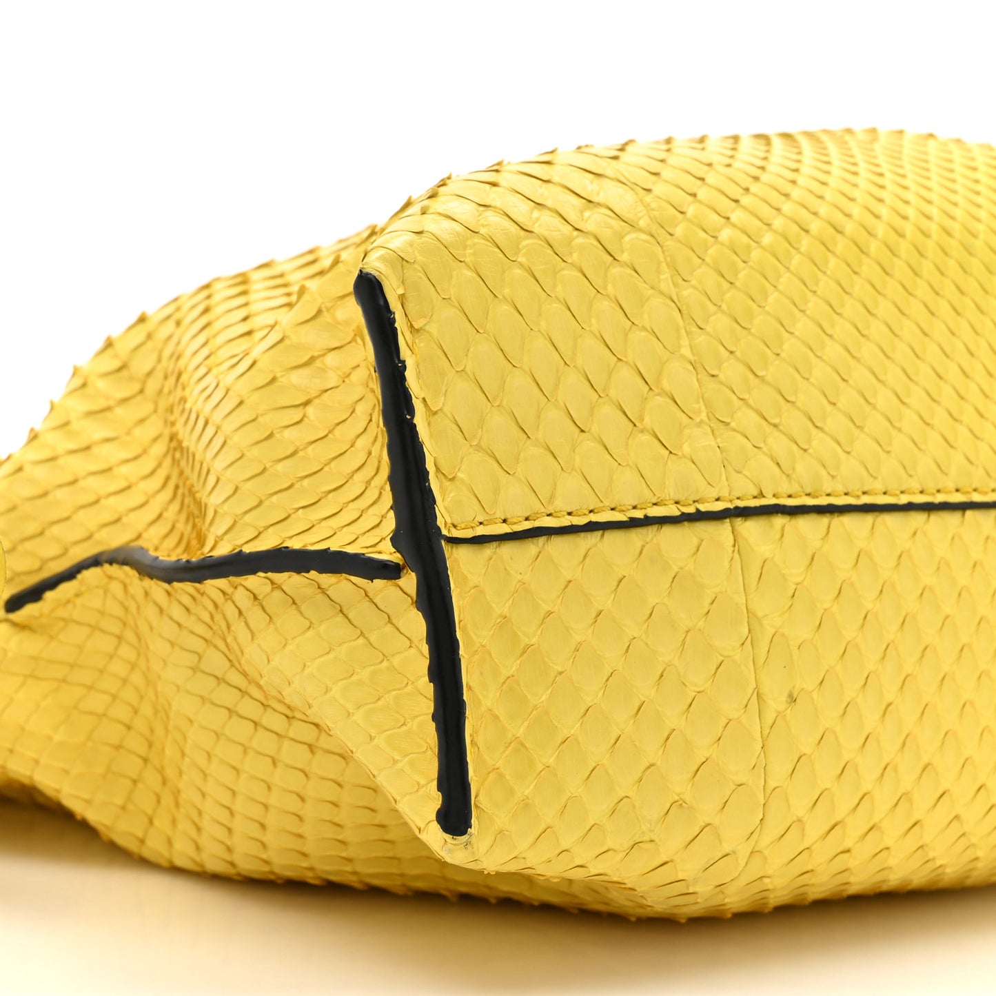 Snakeskin Mini Flamenco Knot Bag Yellow