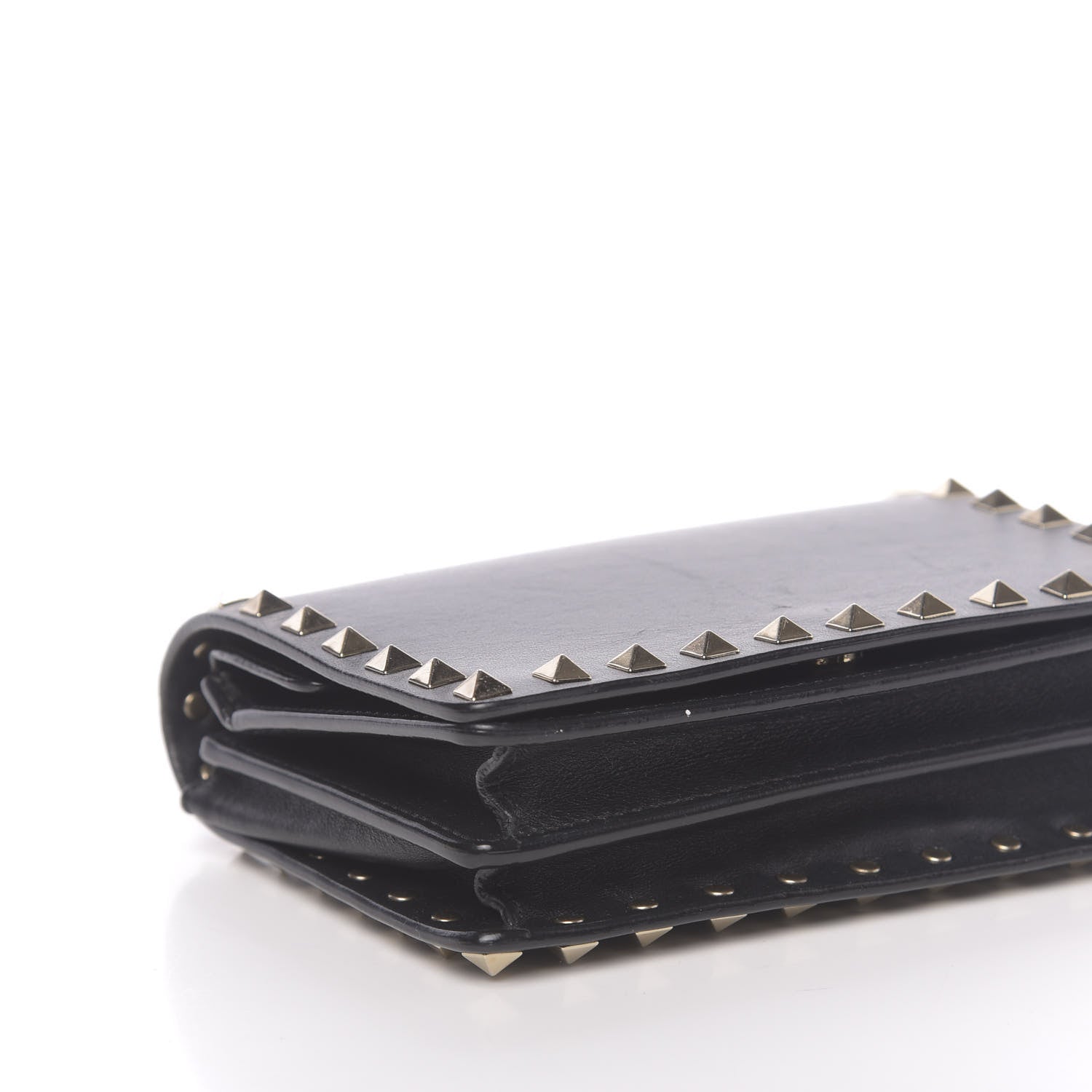 Valentino Garavani Calfskin Rockstud Wallet on Chain Black 7 of 14
