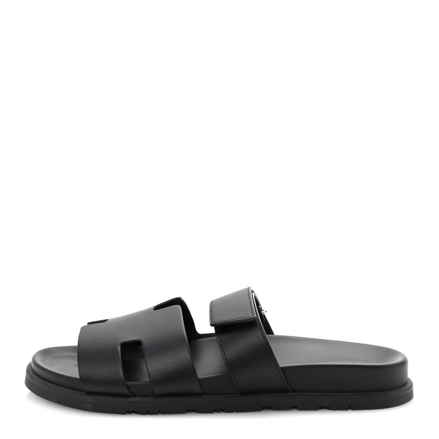 Hermes Calfskin Mens Chypre Sandals 44.5 Black 1 of 10