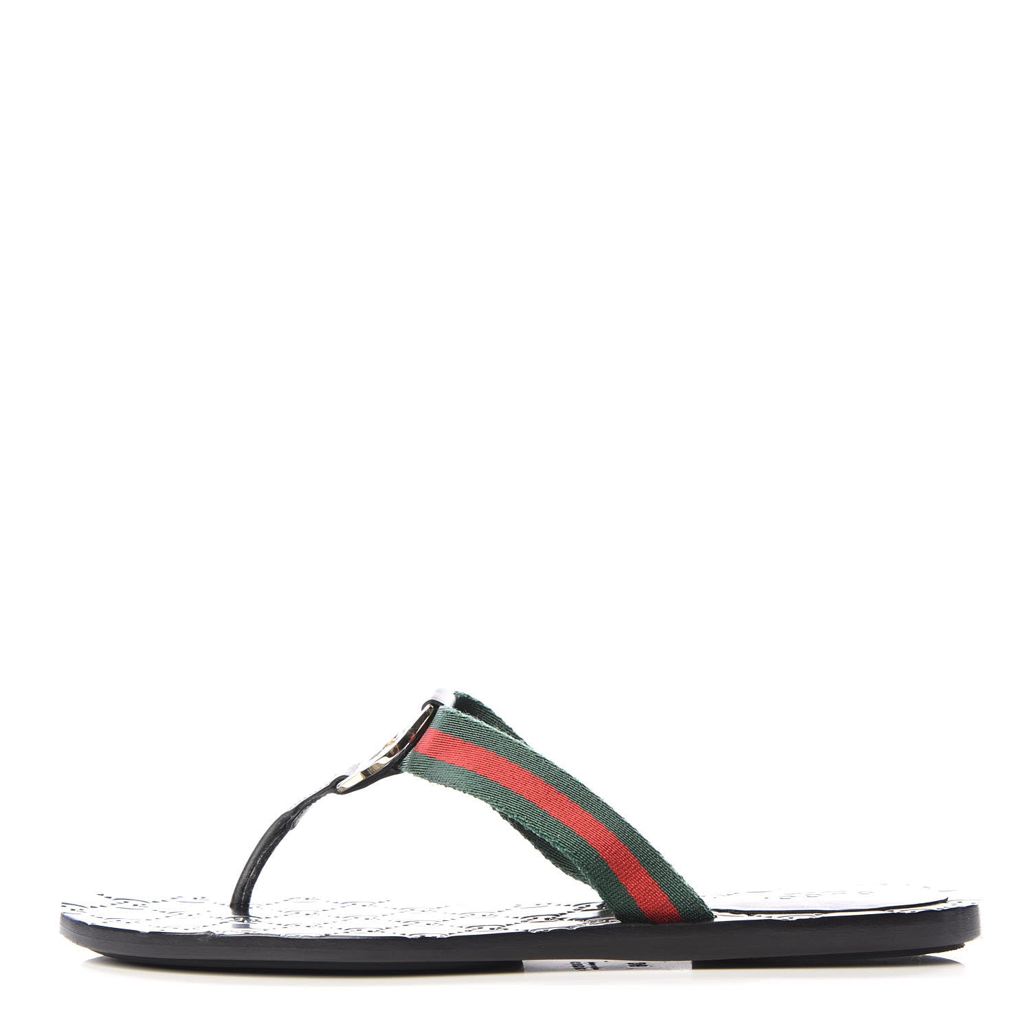 Gucci Nylon Guccissima Web Womens Thong Sandals 38 Green Red Black 1 of 7