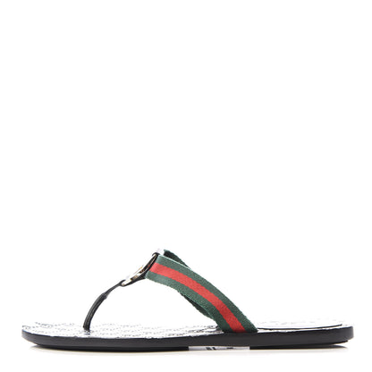 Gucci Nylon Guccissima Web Womens Thong Sandals 38 Green Red Black 1 of 7