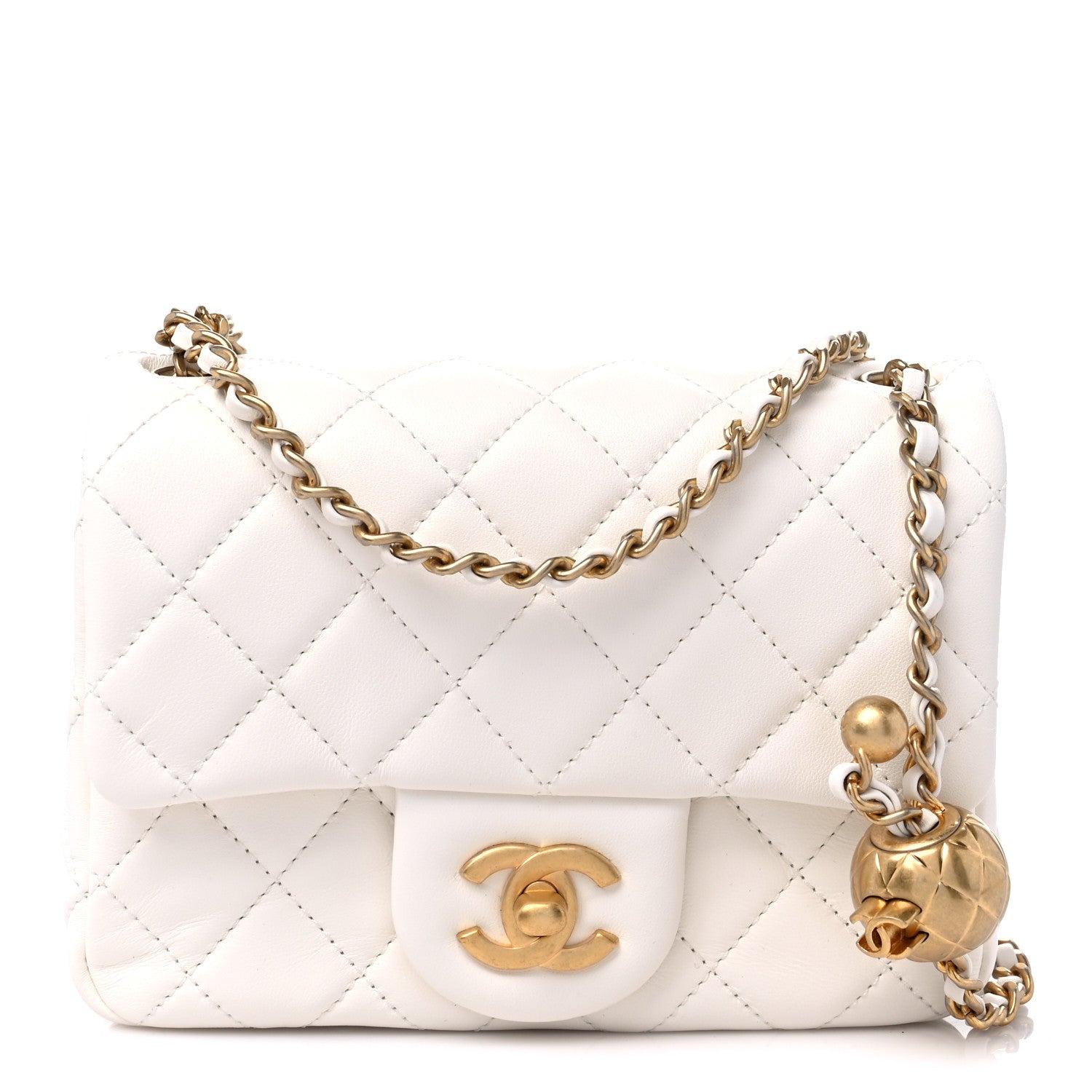 Chanel Lambskin Quilted Mini Pearl Crush Flap White 1 of 10