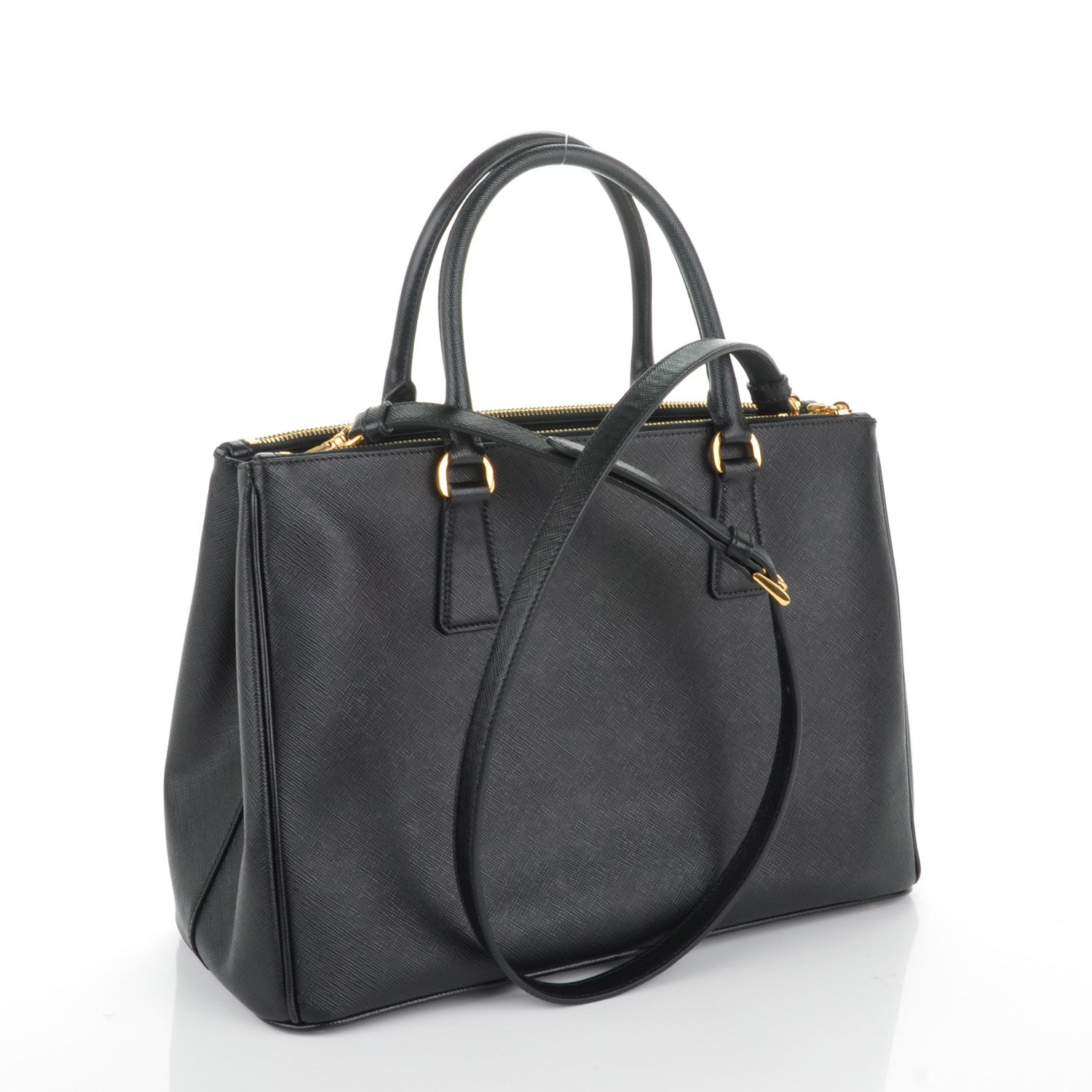 Prada Saffiano Medium Galleria Double Zip Tote Black 3 of 8