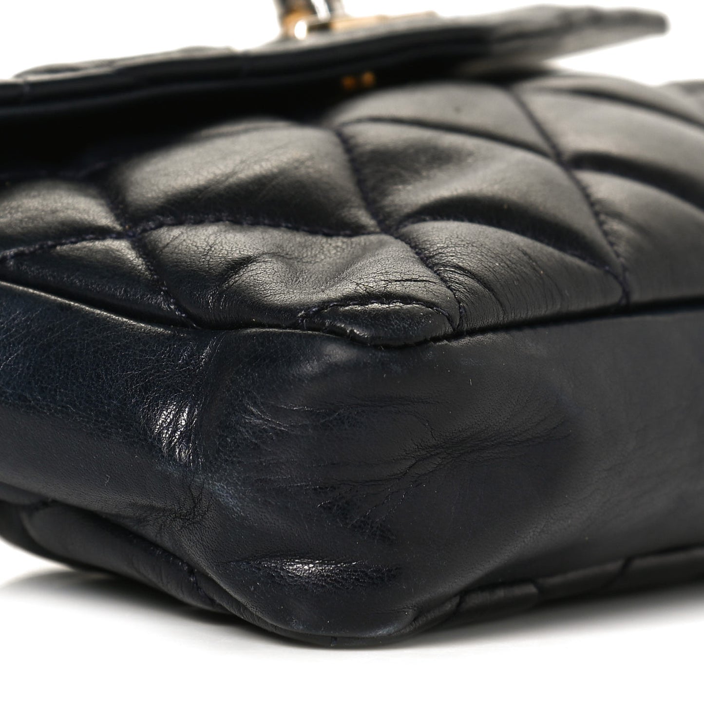 Lambskin Quilted Flap Waist Belt Bag 70 28 Navy
