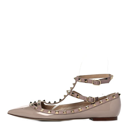 Valentino Garavani Patent Rockstud Cage Ballerina Flats 40 Poudre 1 of 8