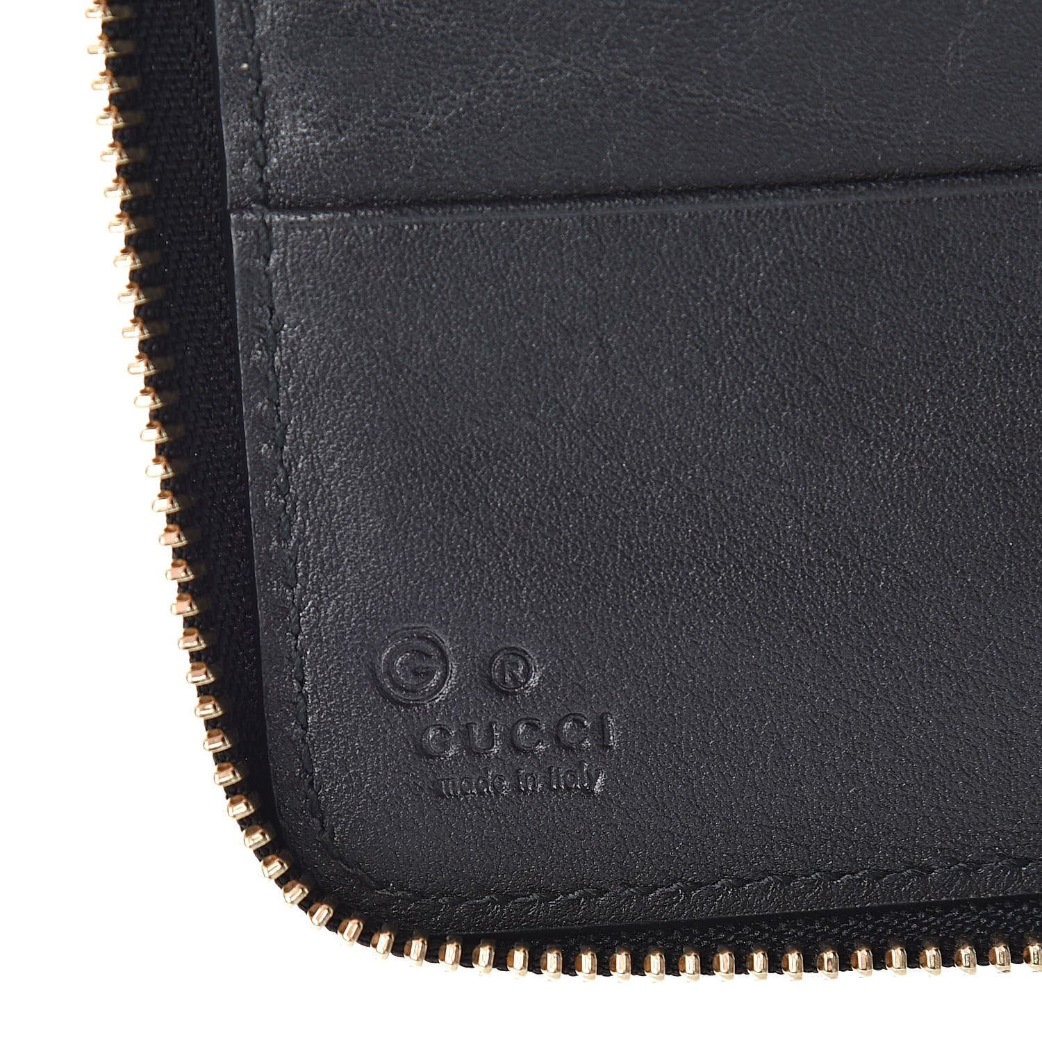 Gucci Guccissima Zip Around Travel Wallet Black 6 of 11