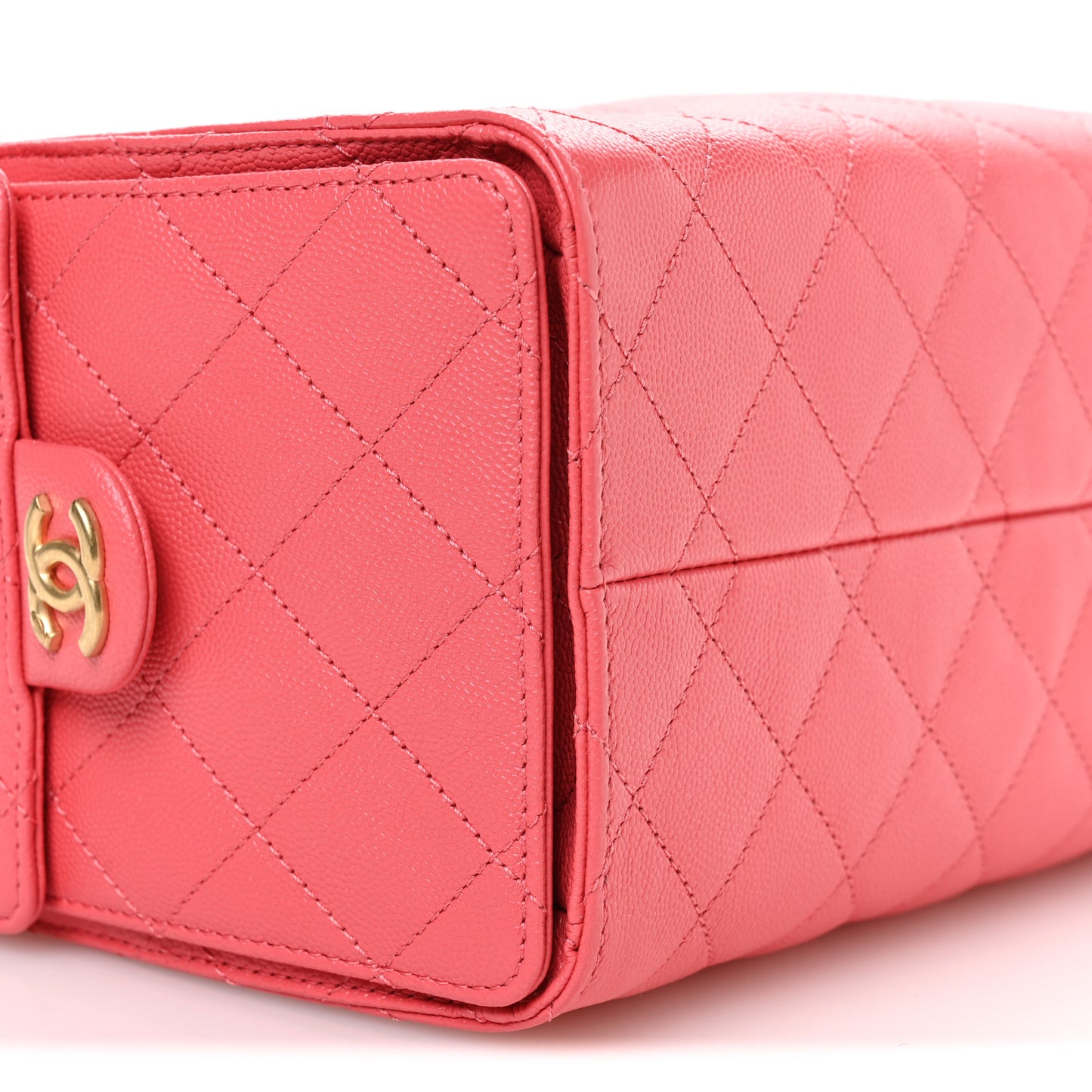 Caviar Quilted Small Chanel 25 Handbag Coral