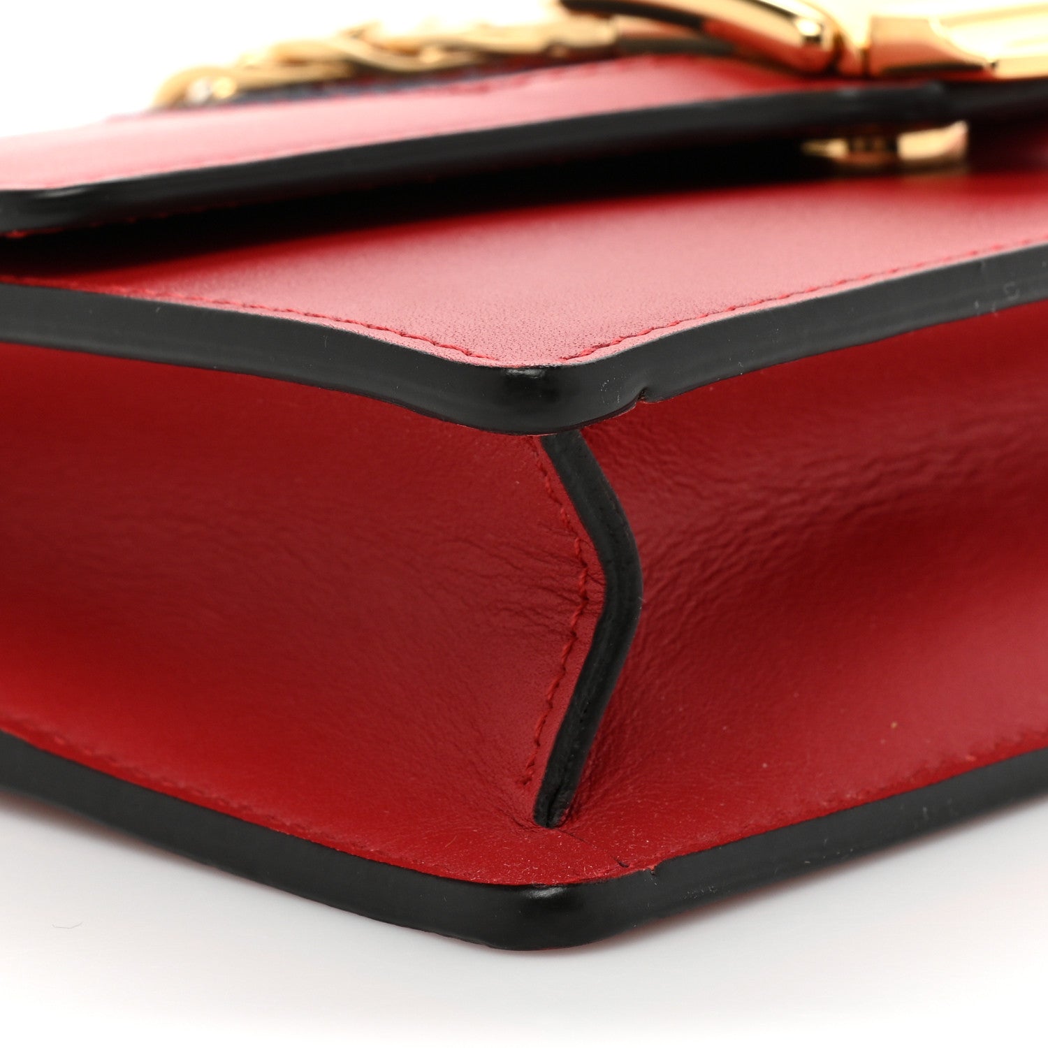 Gucci Calfskin Super Mini Sylvie Chain Shoulder Bag Hibiscus Red 9 of 13
