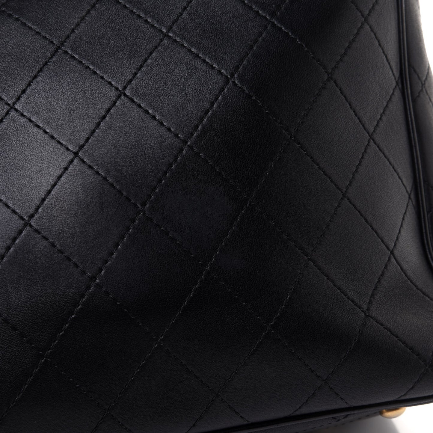 Calfskin Stitched Egyptian Amulet Drawstring Bag Black