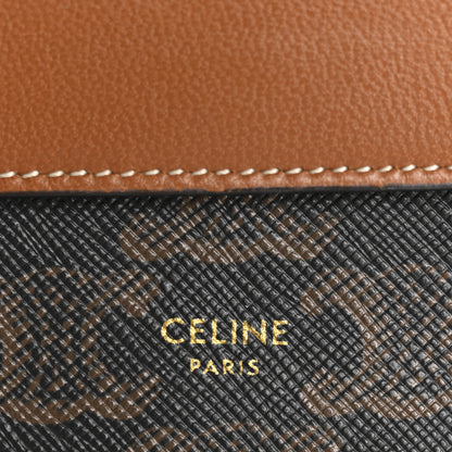 Celine Triomphe Canvas Lambskin Wallet On Strap Tan 6 of 14