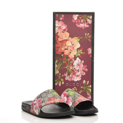 Gucci GG Supreme Monogram Blooms Slide Sandals 36 Beige Multicolor 7 of 7