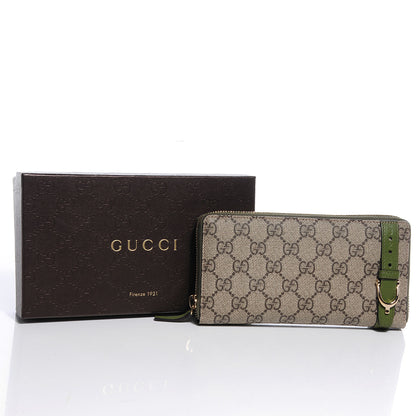 Gucci GG Supreme Monogram Nice Zip Around Wallet Green 5 of 8