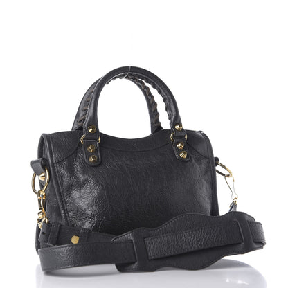 Balenciaga Agneau Classic Gold Hardware Mini City Gris Fossile 2 of 9