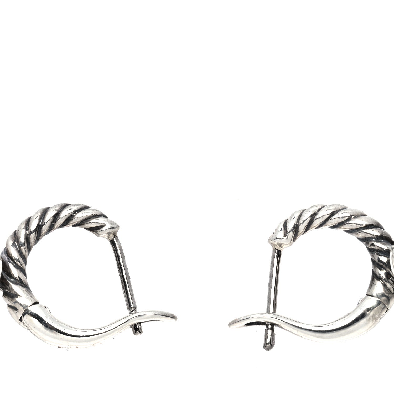 David Yurman Sterling Silver Diamond Citrine Chatelaine Drop Earrings 3 of 5