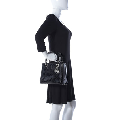 Christian Dior Patent Cannage Medium Lady Dior Black 2 of 10