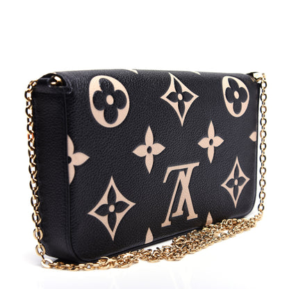 Louis Vuitton Empreinte Monogram Giant Crafty Pochette Felicie Black Creme 3 of 23