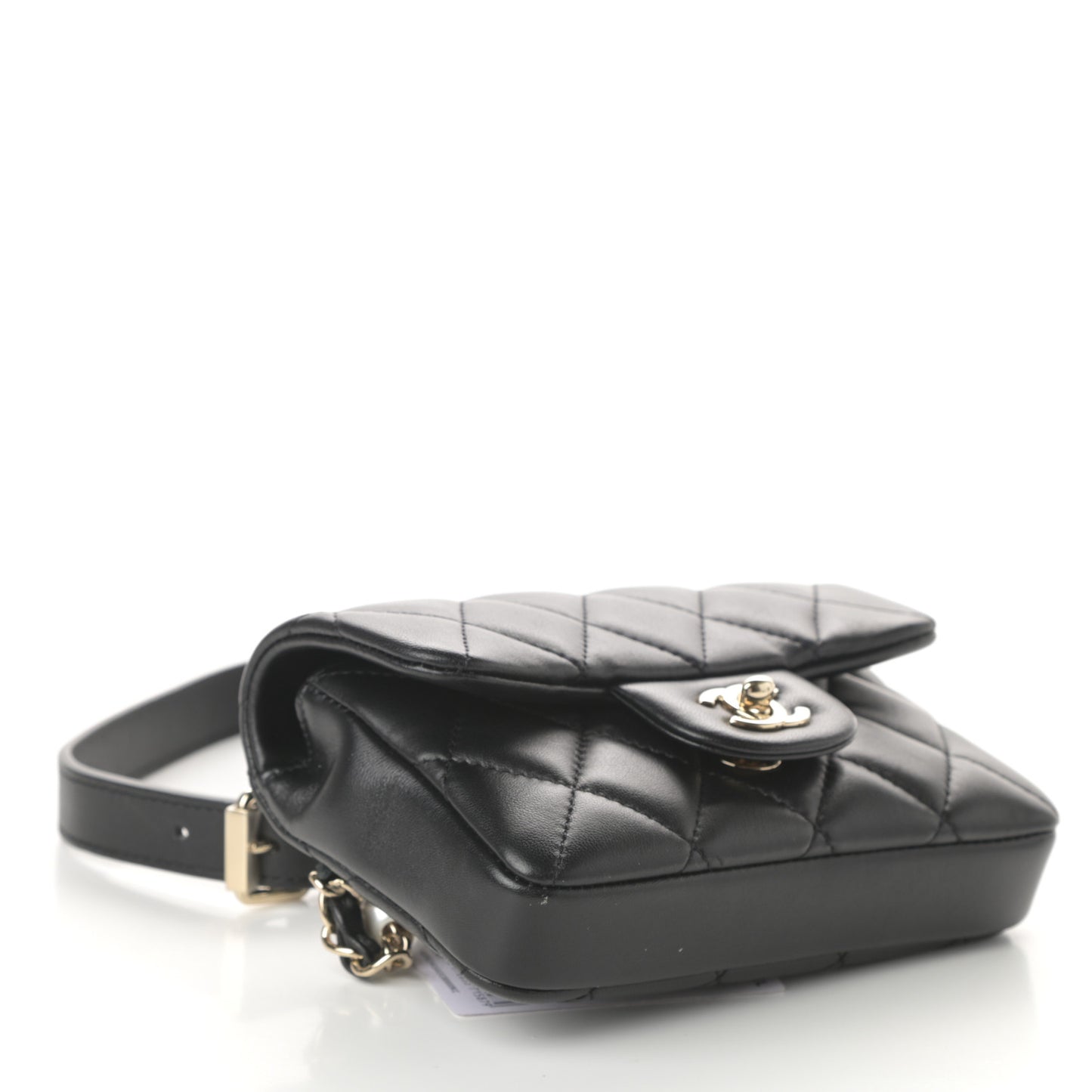 Lambskin Quilted Mini My Precious Waist Bag Black