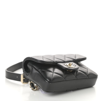 Chanel Lambskin Quilted Mini My Precious Waist Bag Black 4 of 9