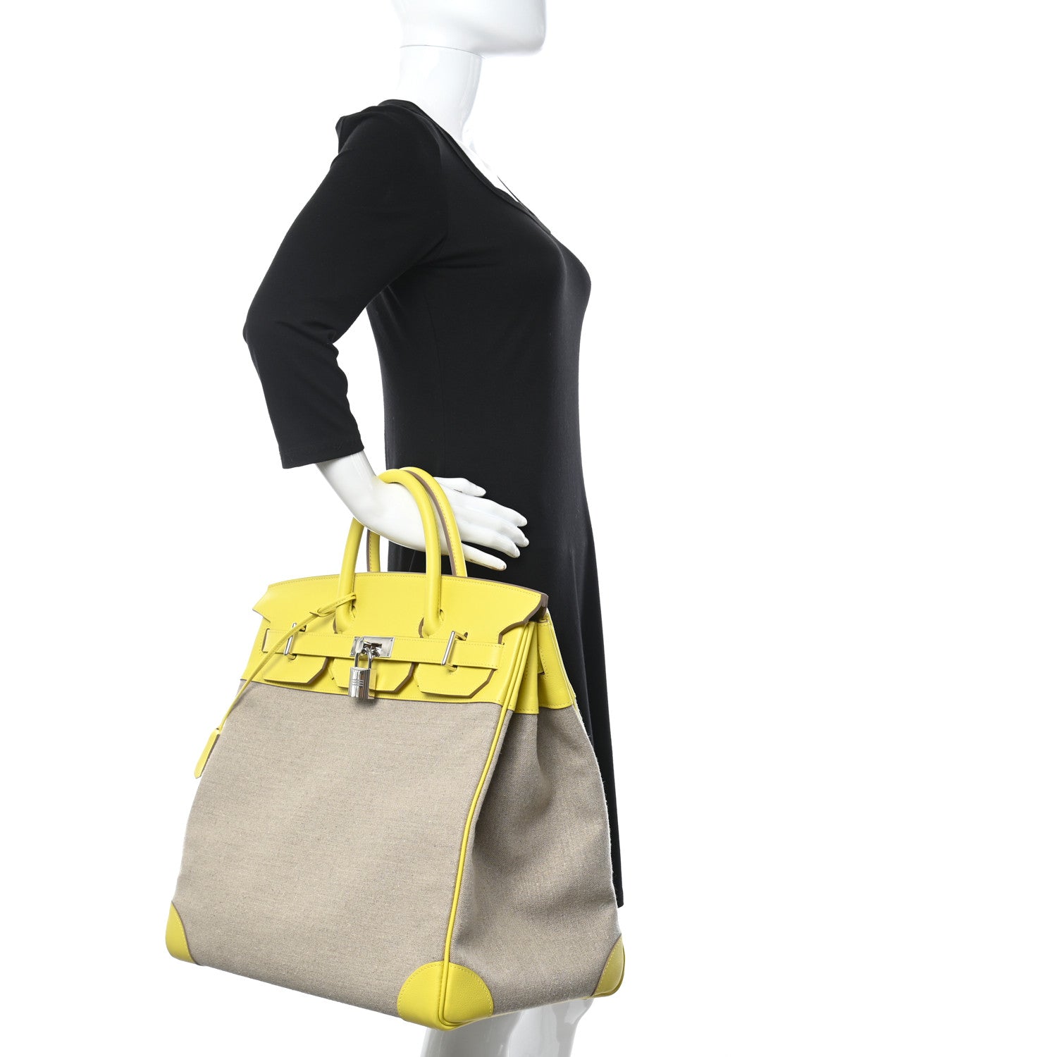 Hermes Toile De Camp Evercolor HAC Birkin 40 Ficelle Lime 2 of 11