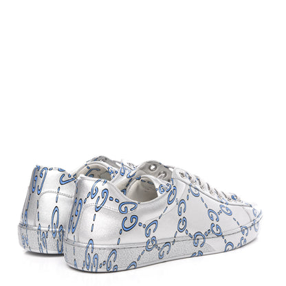 Gucci Miro Rubber Wax GucciGhost Print Mens New Ace Sneakers 7 Silver 4 of 10