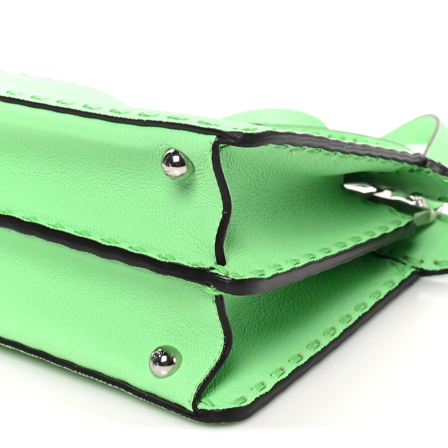 Cuoio Roma Sellerissima Nappa Sintetica Tape Stitch Small Peekaboo I SEE U Satchel Edamame