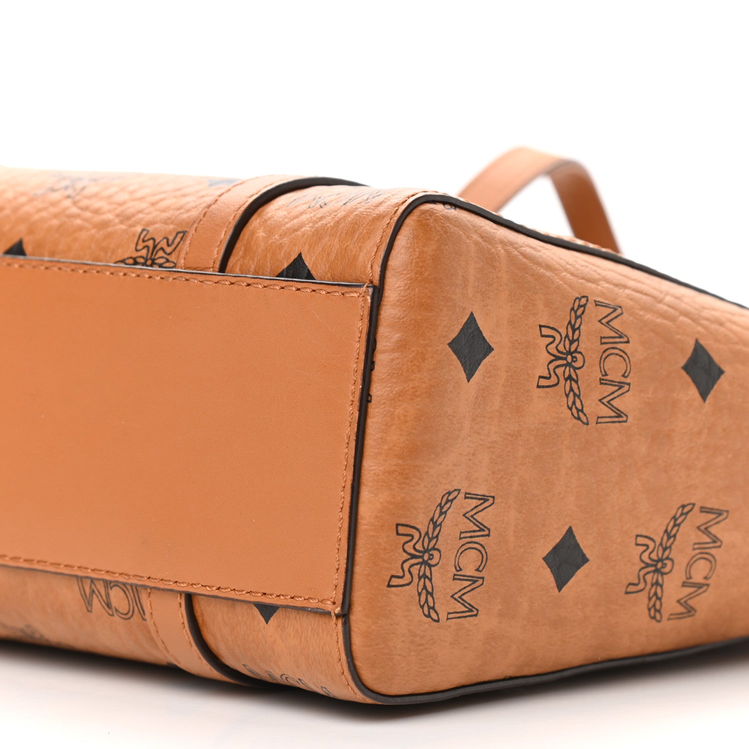 MCM Visetos Mini Toni Shopper Tote Cognac 10 of 10