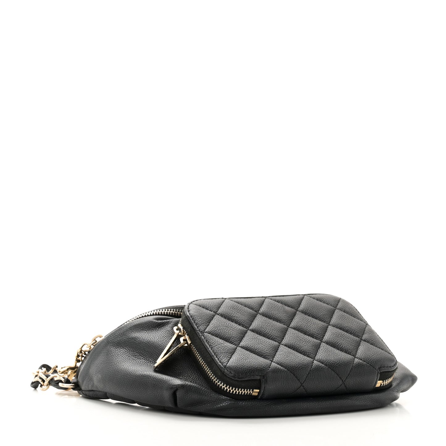 Caviar Quilted Business Affinity Waist Belt Bag Black