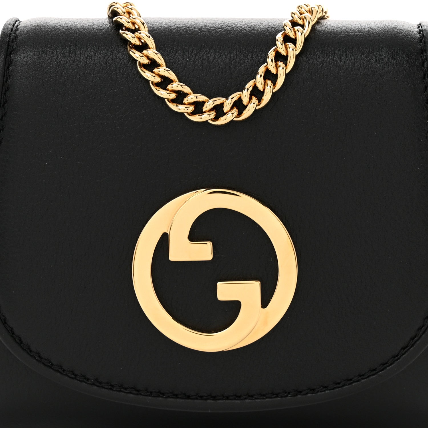 Gucci Roxy Calfskin Medium Blondie Chain Wallet Black 8 of 11