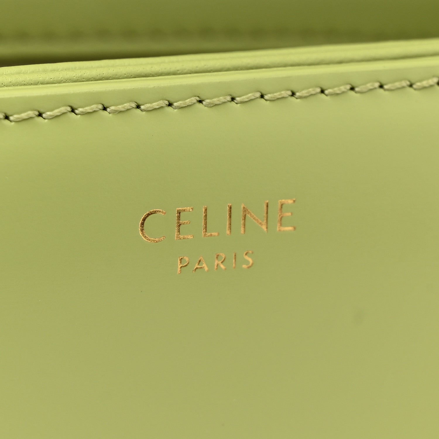 Celine Shiny Calfskin Teen Triomphe Almond Green 6 of 11