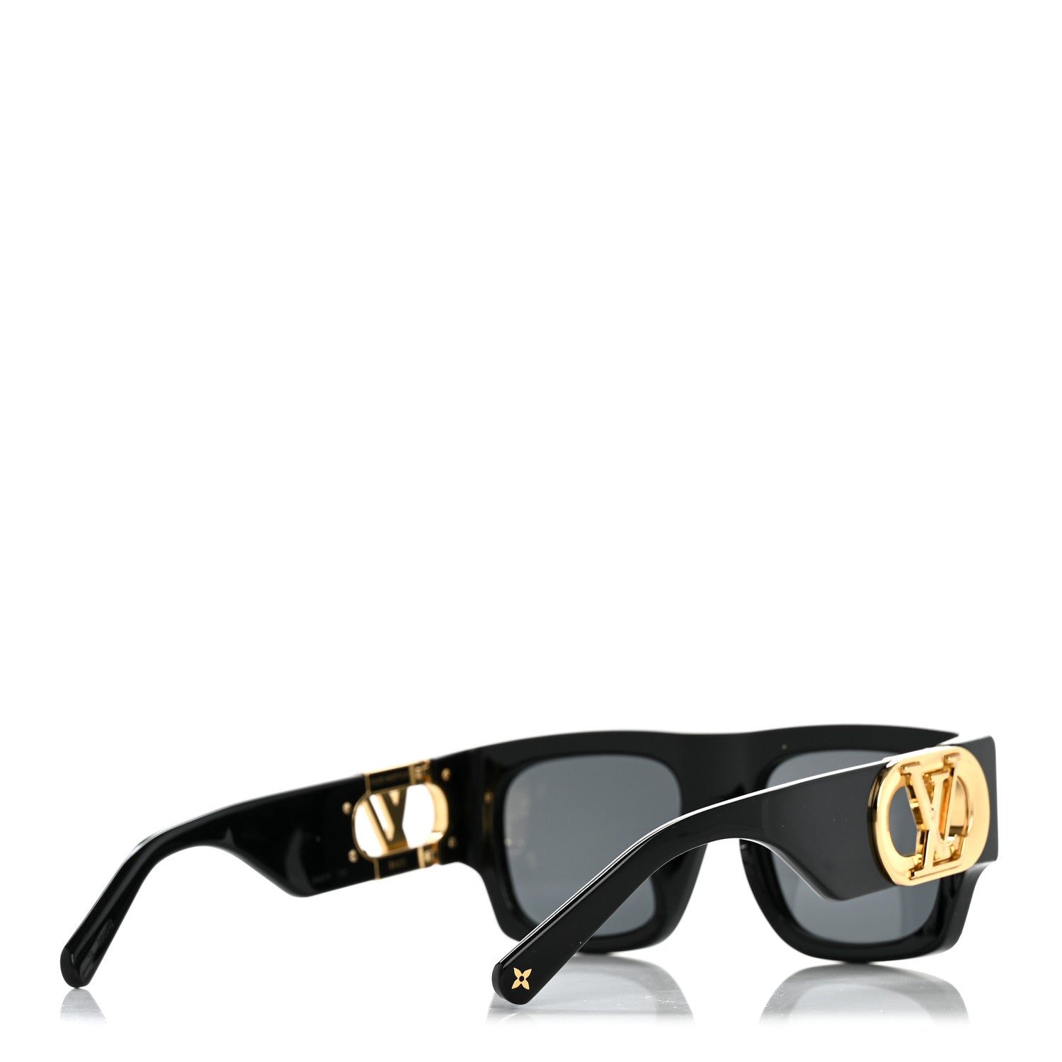 Louis Vuitton Acetate LV Link Square Sunglasses Z1478E Black 4 of 7