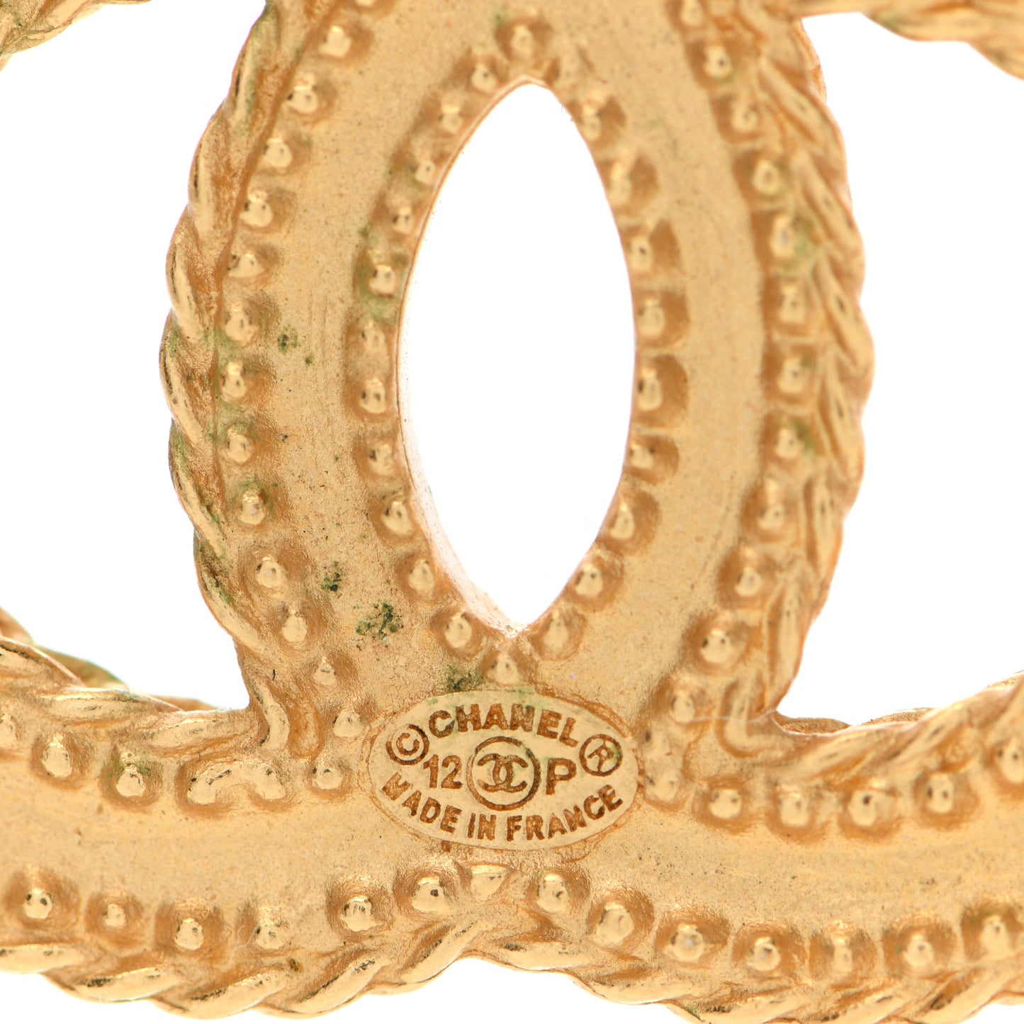 CC Drop Earrings Matte Gold