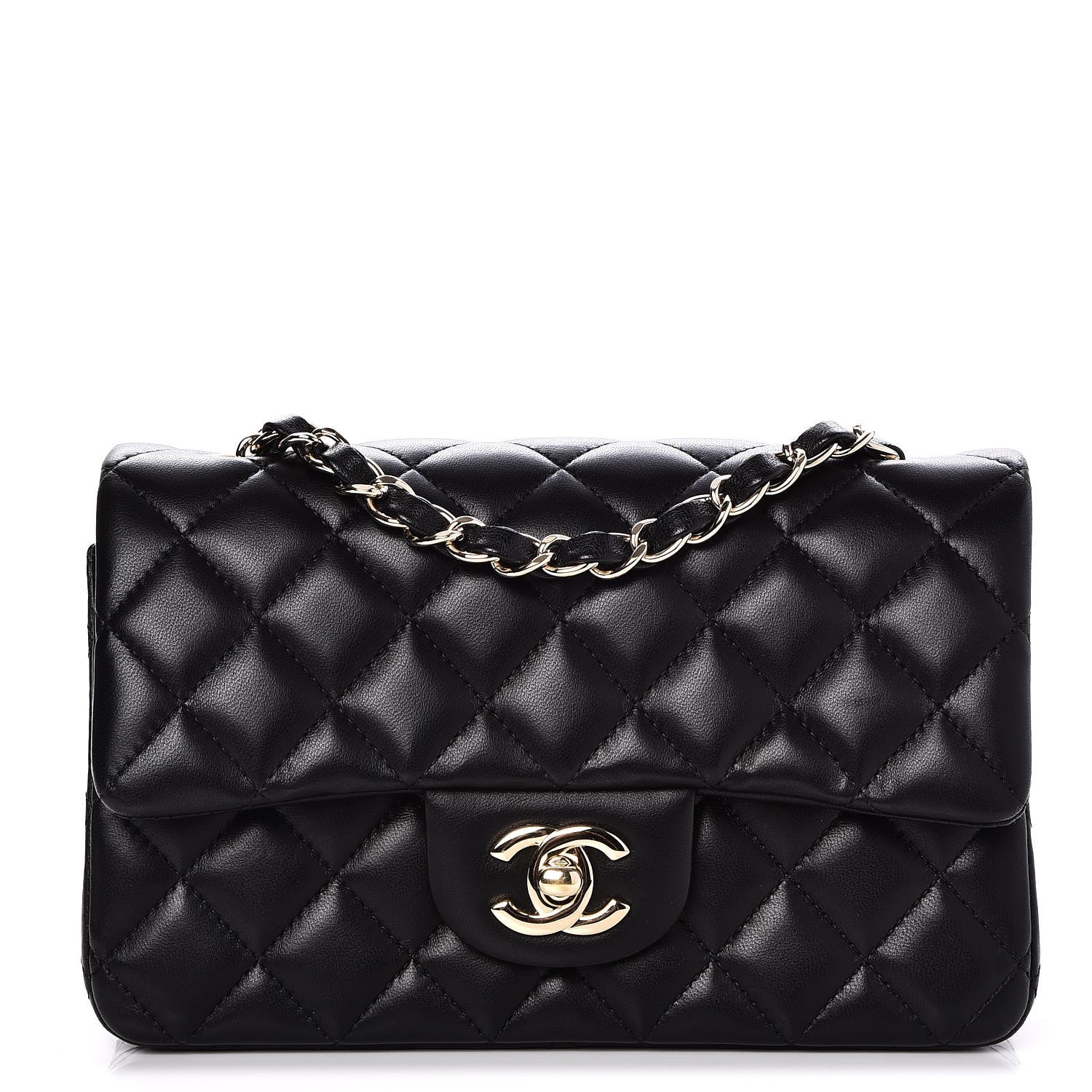 Chanel Lambskin Quilted Mini Rectangular Flap Black 1 of 8