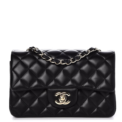 Chanel Lambskin Quilted Mini Rectangular Flap Black 1 of 8