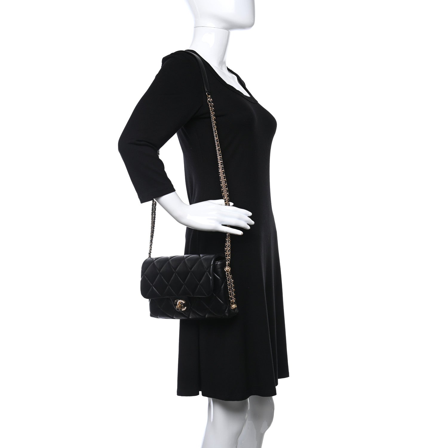 Chanel Lambskin Quilted Crush On Chains Flap Bag Black 3 of 9
