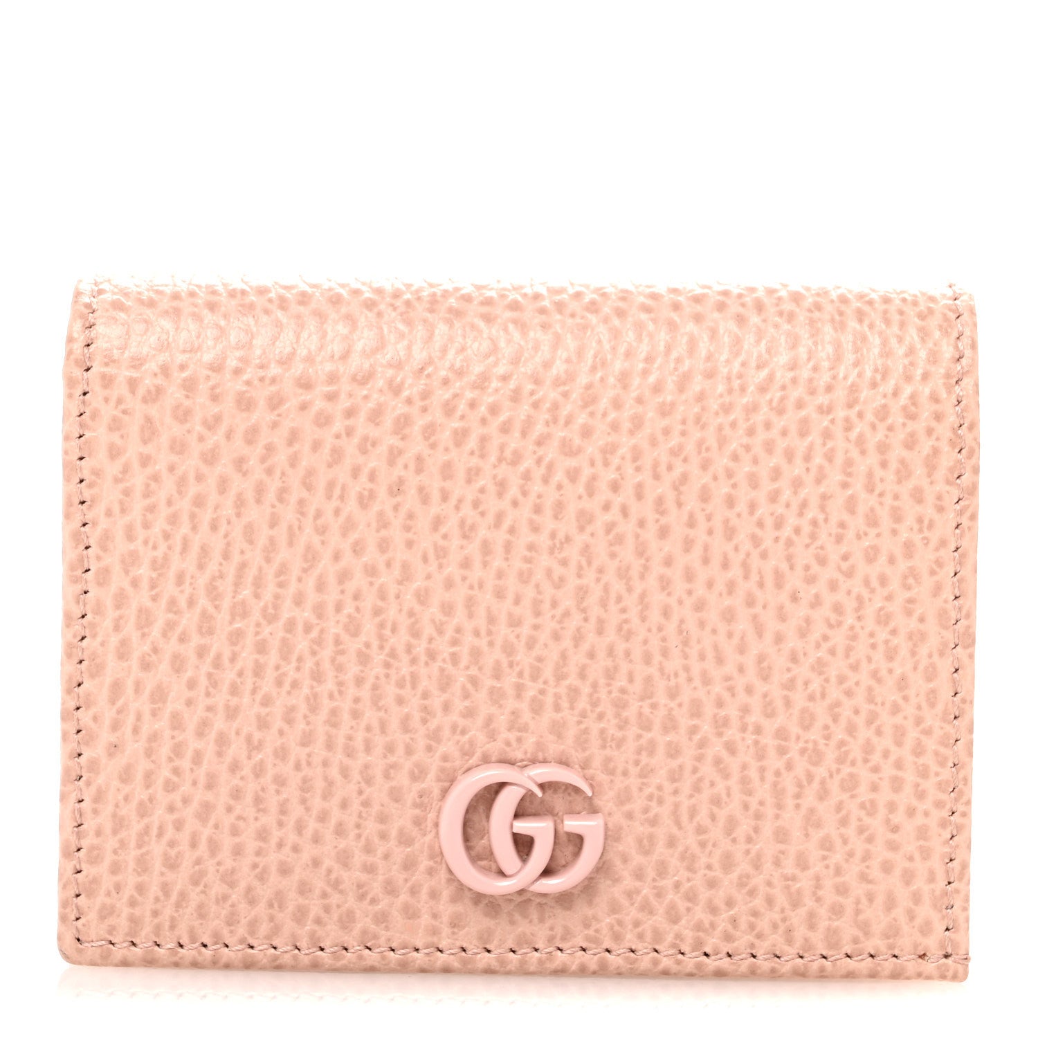 Gucci Dollar Calfskin Enamel Monochrome GG Marmont Card Case Perfect Pink 1 of 10
