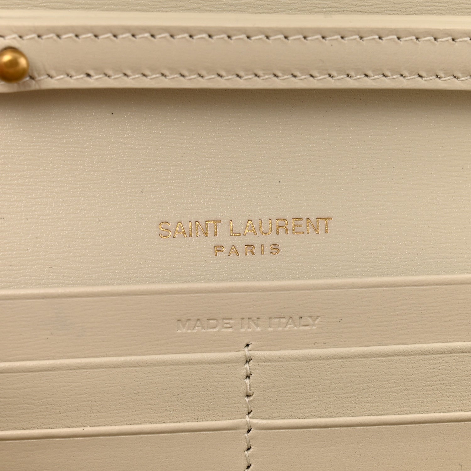 Saint Laurent Smooth Calfskin Le Maillon Chain Wallet Crema Soft 6 of 11