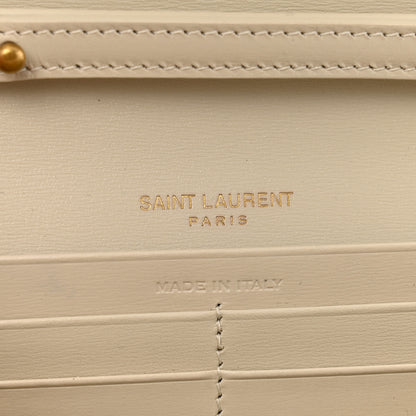 Saint Laurent Smooth Calfskin Le Maillon Chain Wallet Crema Soft 6 of 11
