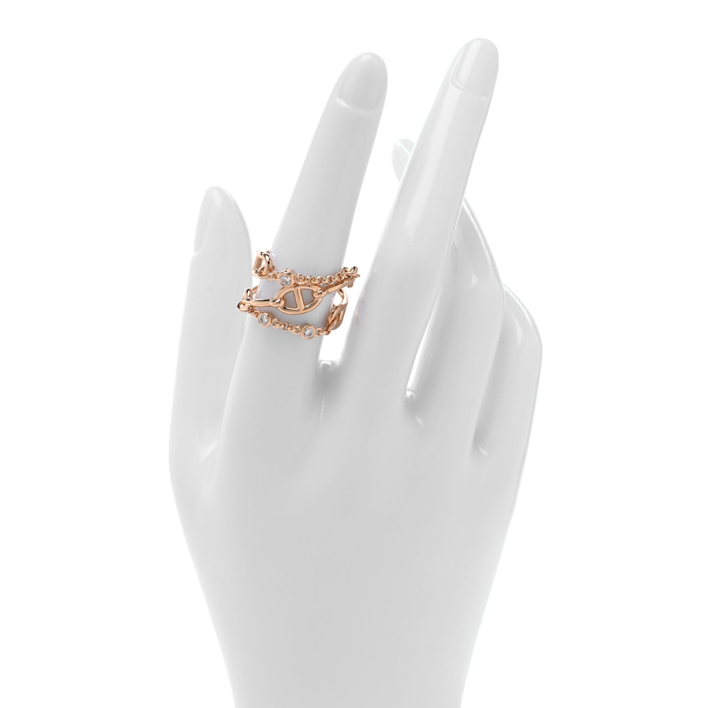 18K Rose Gold Diamond MM Chaine d'Ancre Chaos Ring 56 7.5