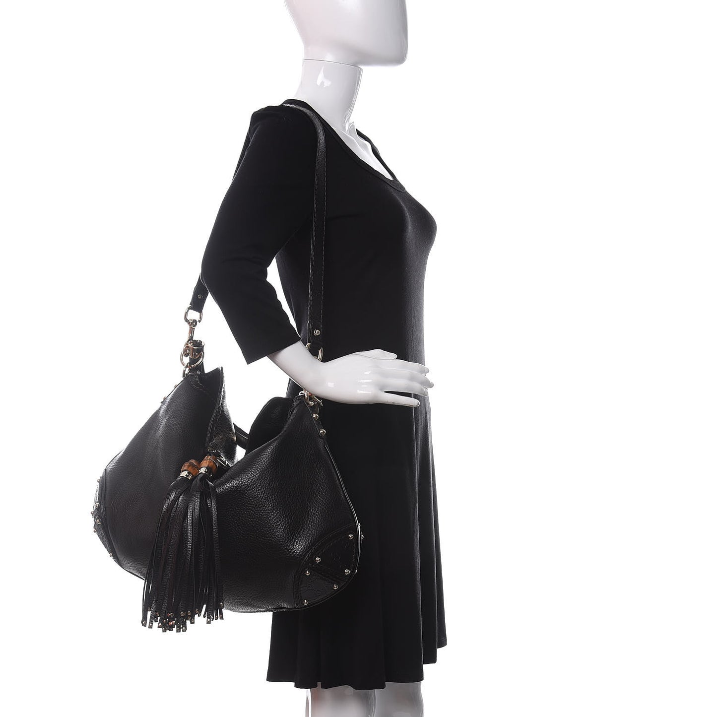 Calfskin Large Indy Top Handle Hobo Black