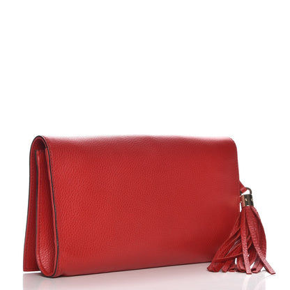Gucci Pebbled Calfskin Medium Soho Clutch Red 3 of 7