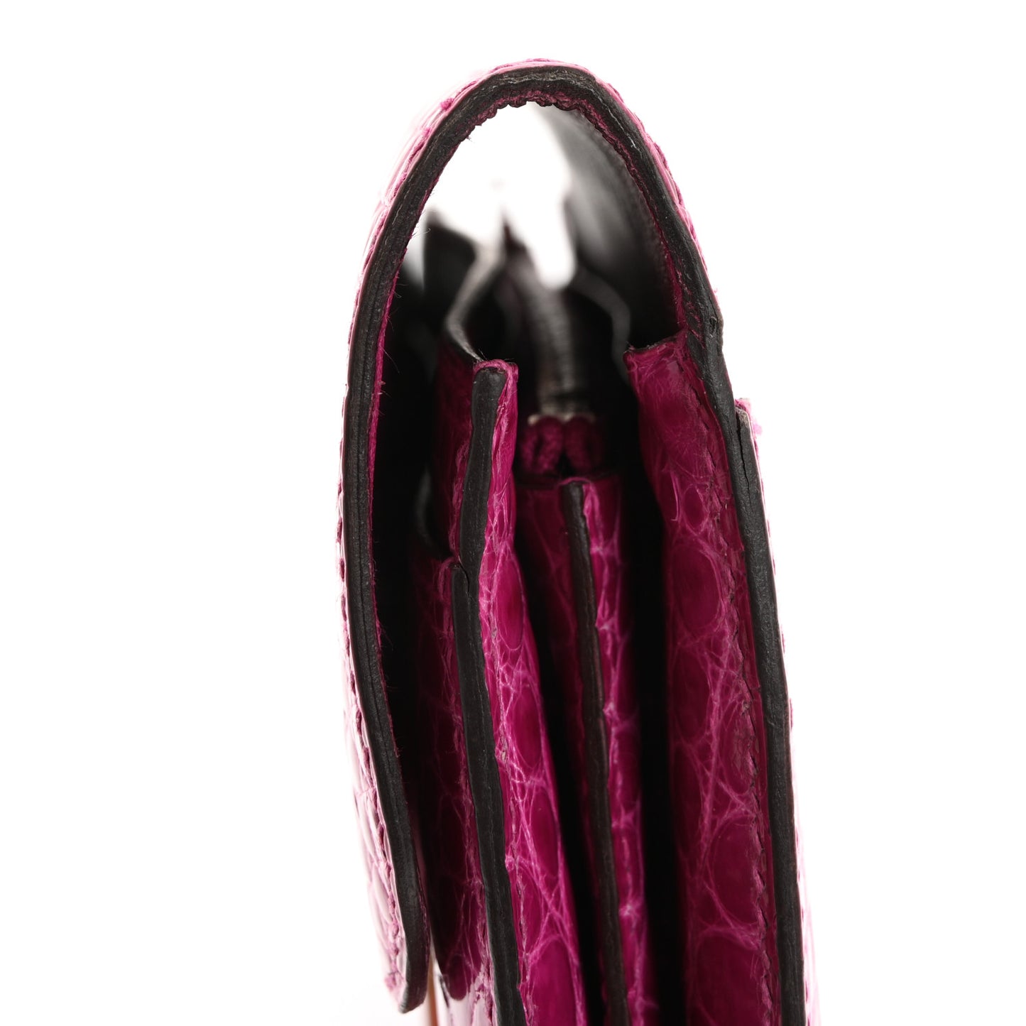 Shiny Alligator Constance Long Wallet Rose Scheherazade