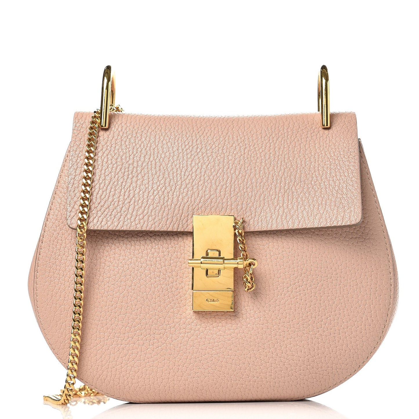 Grained Lambskin Drew Shoulder Bag Cement Pink